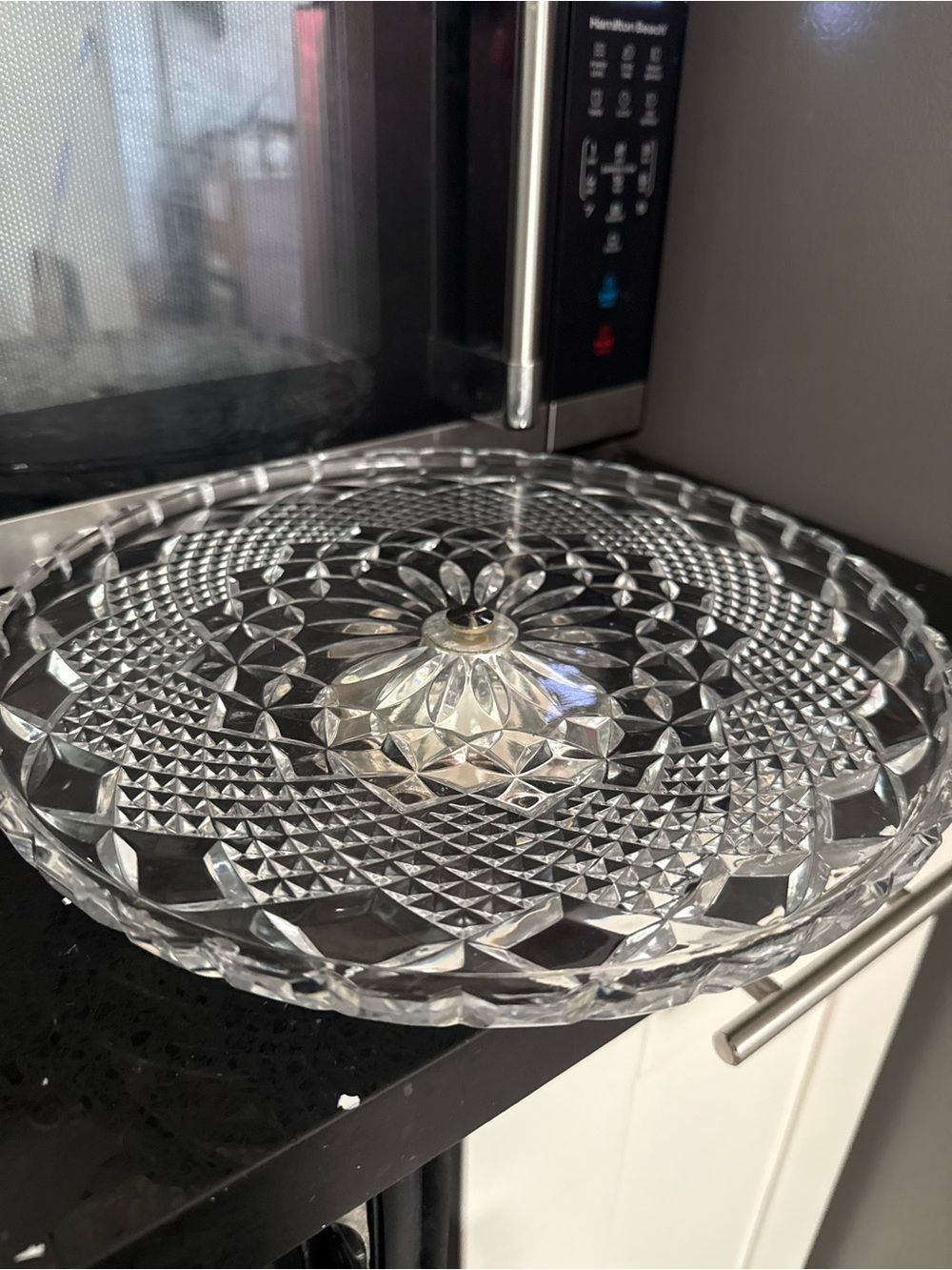 Clear Patterned Glass Serving Platter - Clear